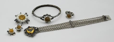 1 Set Trachtenschmuck je Silber 835