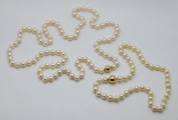 2 Perlenketten ca. D bis zu 8mm,