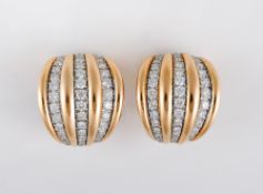 Paar Ohrclips, 750 WG, RG-rhodiniert,