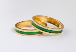 Paar Beisteckringe 18 K GG,