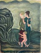 Tsuguharu Leonard Foujita (1886-1968), Women and Child before a Rock (Femmes et enfant devant le roc