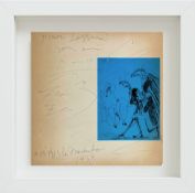 Pablo Picasso (1881-1973), Autograph dedication with a drawing of a dove and a drawing of a reclinin