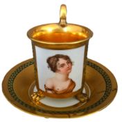 Biedermeiertasse mit Untertasse