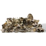 Versilbertes Konvolut, überwiegend gestempelt, überwiegend versilbert, Gesamtgewicht ca. 23kg