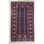 Teppich Turkmen, Schurwolle auf Baumwolle, seltene Farbgebung, ca. 165x95cm, älter