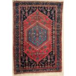 Teppich Hamadan, Schurwolle auf Baumwolle, seltenes Goltuk Motiv, ca. 192x137cm, älter