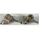 Koch, Robert (1852-1902) Entwurf, Hofjuwelier Frankfurt Paar Kerzenleuchter Eichenblatt Silber 925