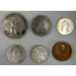 Sechs historische Münzen u.a. Silbertaler von 1712 Braunschweig-Wolfenbüttel, XVI gute Grosch 1739