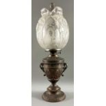 Petroleumlampe wohl Historismus 19. Jahrhundert ca. 55cm hoch