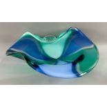 Seguso, Livio (geboren 1930) Umkreis, Vetro Bisazza um 1992 Designer Glasschale 7KG