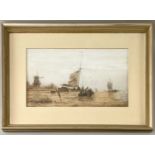 Achenbach, Andreas (1815-1910), Aquarell Fischerboote auf hoher See