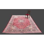 Teppich Kashan Wolle fein, signiert, wohl Meisterwerkstatt Iran, ca. 383x262cm