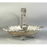 Henkelschale versilbert ca. 34cm breit, ca. 760 Gramm, aufwendig gearbeitet