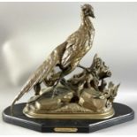 Moigniez, Jules (1835-1894) nach, Bronze Figur Fasan und Wiesel, Faisan et Belette, 45cm 6,5kg