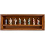 Asiatika Setzkasten mit 8 Figuren wohl Unsterbliche, wohl China