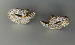 Gold 585 Paar Ohrstecker, ca. 4,7 Gramm, je ca. 2,1 cm lang