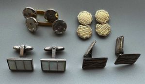 Antikschmuck 4 Paar Manschettenknöpfe Gold 750, 10K und Silber 835