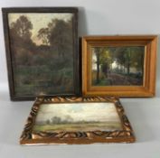 Böhmer, Heinrich (1852-1930), zwei Ölgemälde und ein Pastell, insgesamt 3 Malereien Landschaften