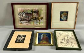 Gronstedt, Friedrich (tätig 2. Hälfte 20. Jhdt.), Konvolut 5 Bilder wie Gemälde und Druckgrafik