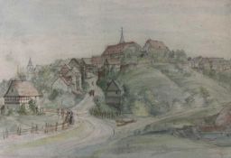 Becker, Peter (1828-1904) Umkreis, Aquarell Ansicht Waldeck um 1880
