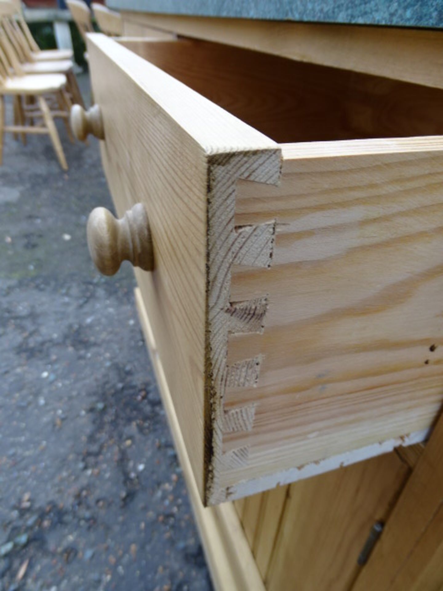 Pine 2 door 2 drawer cupboard H93cm W123cm D46cm approx - Image 3 of 3