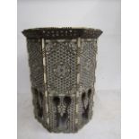 Mother of pearl decorated Moorish tea table, some missing pieces and area's of damage as pictured