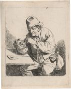 Bega, Cornelis: Bauer seine Pfeife anzündend