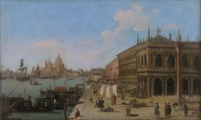 Bison, Giuseppe Bernardino: Blick von der Piazzetta auf den Canale Grande und Santa ...