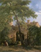 Bertin, Jean Victor: Mutter und Kind in einem Brunnenhof