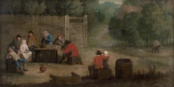 Niederländisch: um 1630. Fröhliche Gesellschaft im Freien