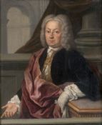 Kupetzky, Johann: Bildnis eines Herrn mit Allongeperücke vor einer Draperi...