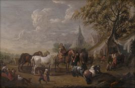 Wouwermann, Pieter: Pferdemarkt vor einem Dorf