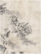 Italienisch: 18. Jh. . Deckenentwurf mit fliegenden Engeln