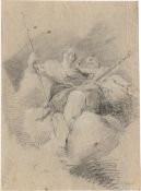 Troger, Paul - Umkreis: Pallas Athene und ein Putto auf Wolken