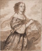 Netscher, Caspar: Bildnis der Jane Lane, Lady Fisher, die Königskrone mit ...