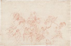 Dandini, Pietro: Studienblatt mit Anbetungsszene und weiteren Figuren