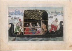Deutsch: 1593. Elegante Gesellschaft in einer venezianischen Gond...