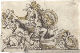 Gumpp, Johann Anton - zugeschrieben: Entwurf für eine Deckendekoration eines Festsaals