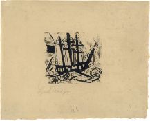 Feininger, Lyonel: Dreimaster mit Flagge, 3 und Sonnenuntergang