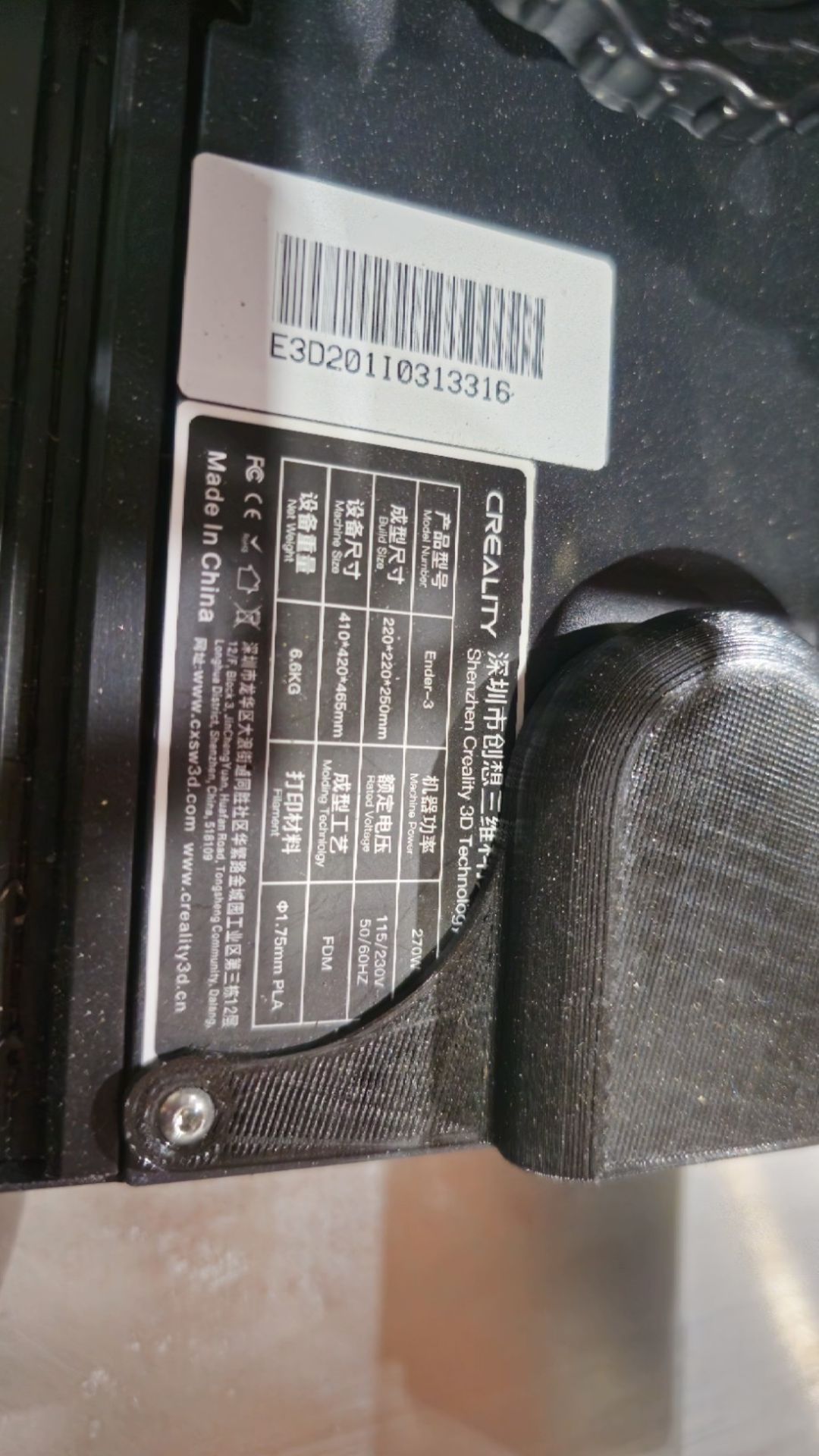 Creality Ender-3 3D Printer with Filament Holder & UpgradesCreality Ender-3... - Image 7 of 7