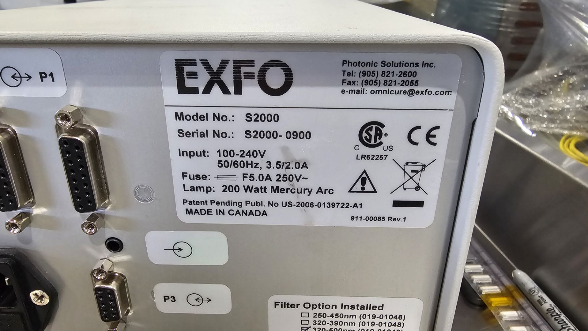 EXFO OmniCure Series 2000 UV Curing Light Source S2000 - Image 3 of 7