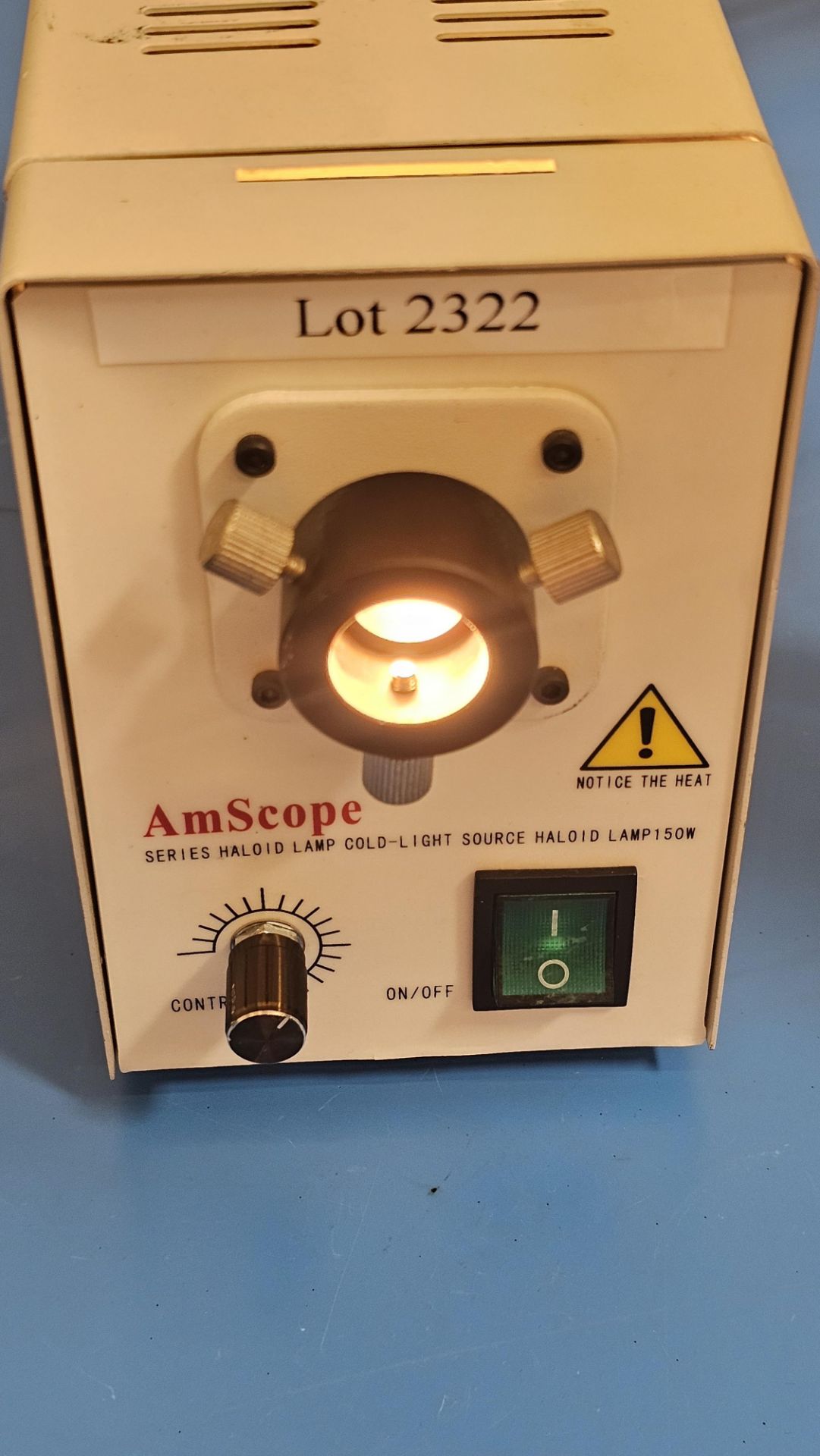 AmScope 150W Cold-Light Fiber Optic Microscope Illuminator w/ Haloid Lamp & Ring - Image 5 of 6