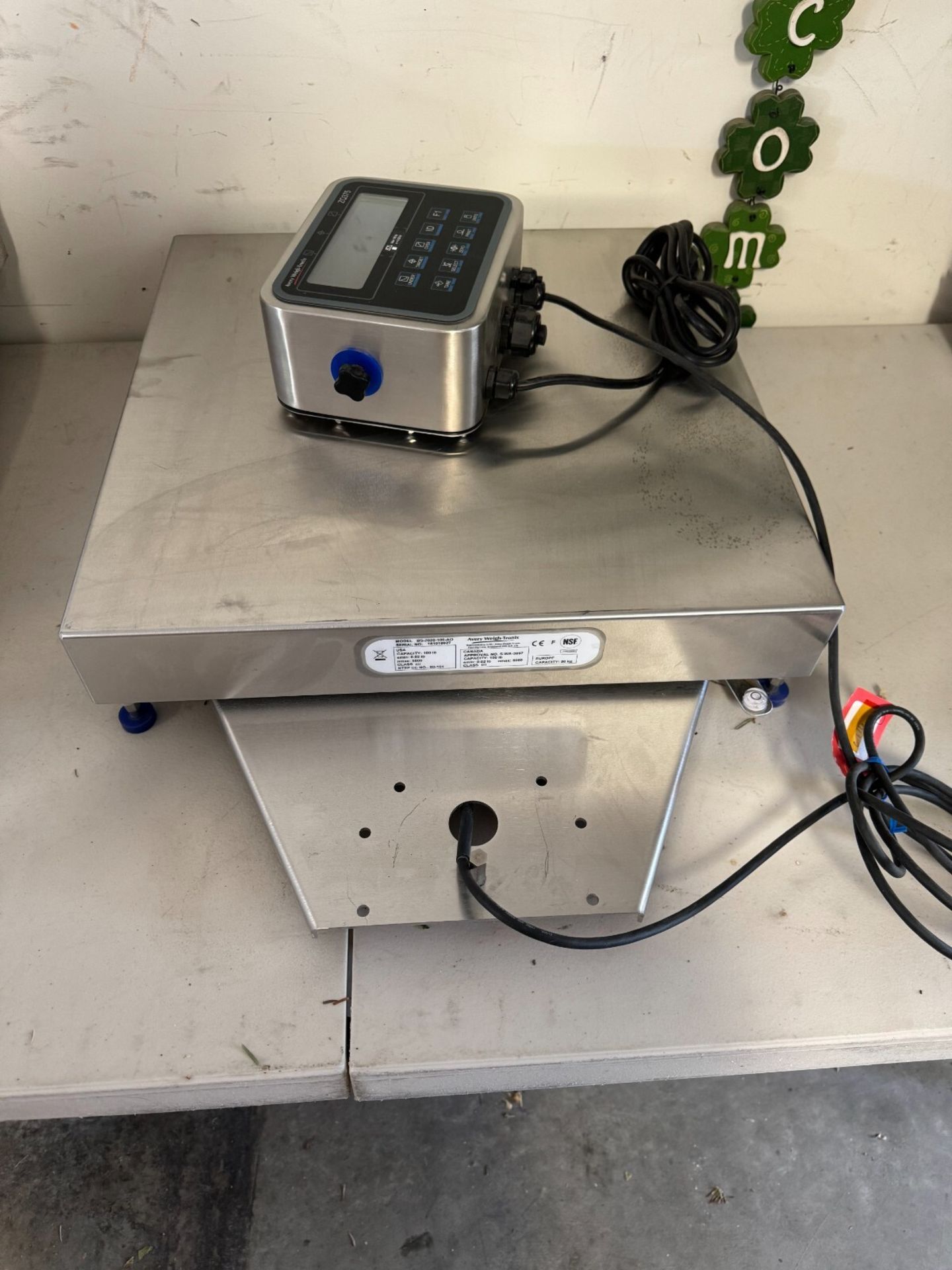 Avery ZQ375-SD1 Indicator + 100 lb Platform Scale BS-2020-100-AO, NSF/UL