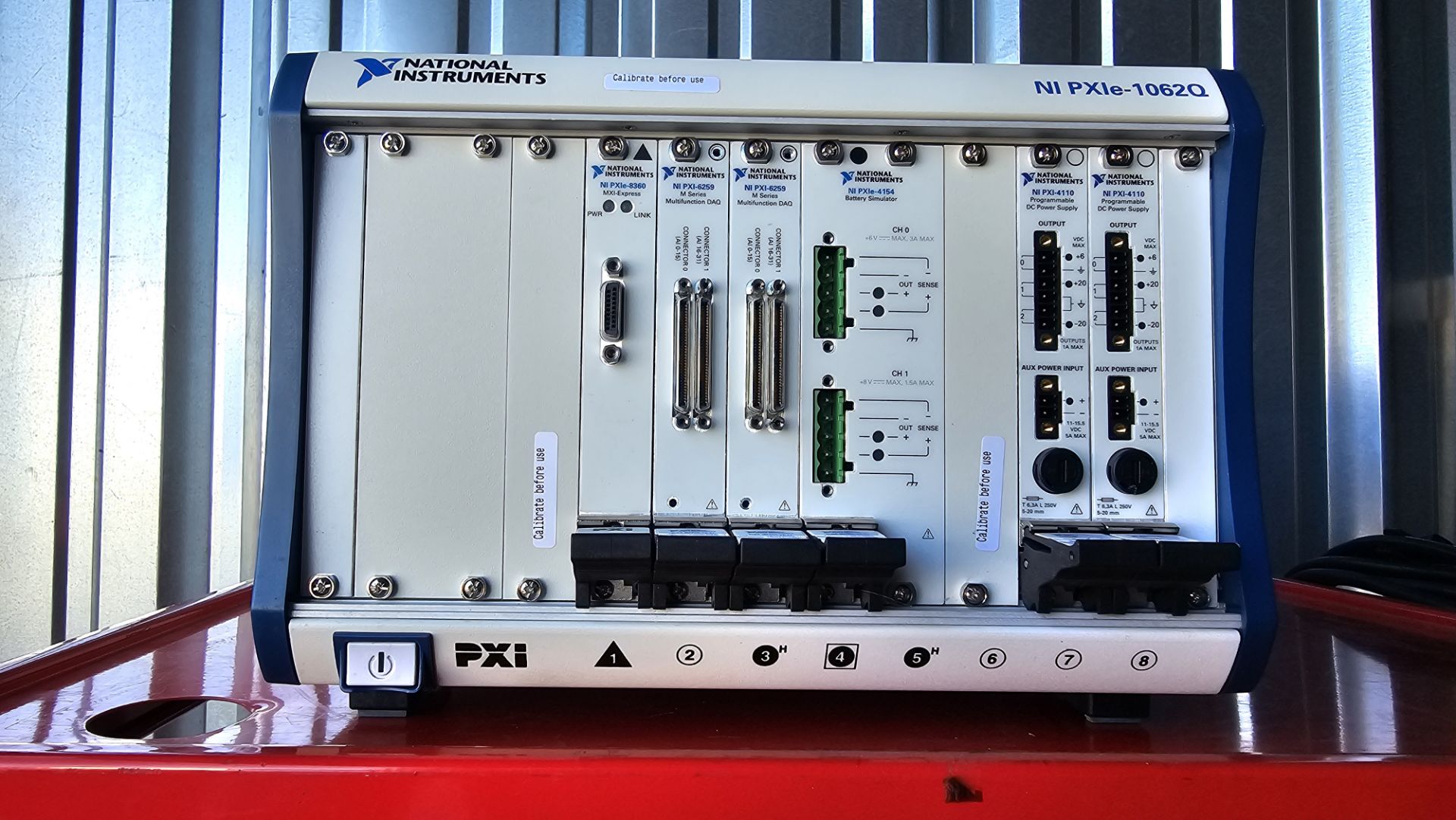 NI PXIe-1062Q Chassis with PXIe-8360, PXI-6259, PXIe-4154, PXI-4110 Modules - Image 12 of 15