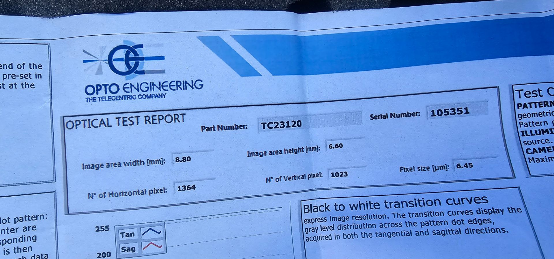 Opto Engineering TC23120 Telecentric Lens for Vision Systems - Image 6 of 16