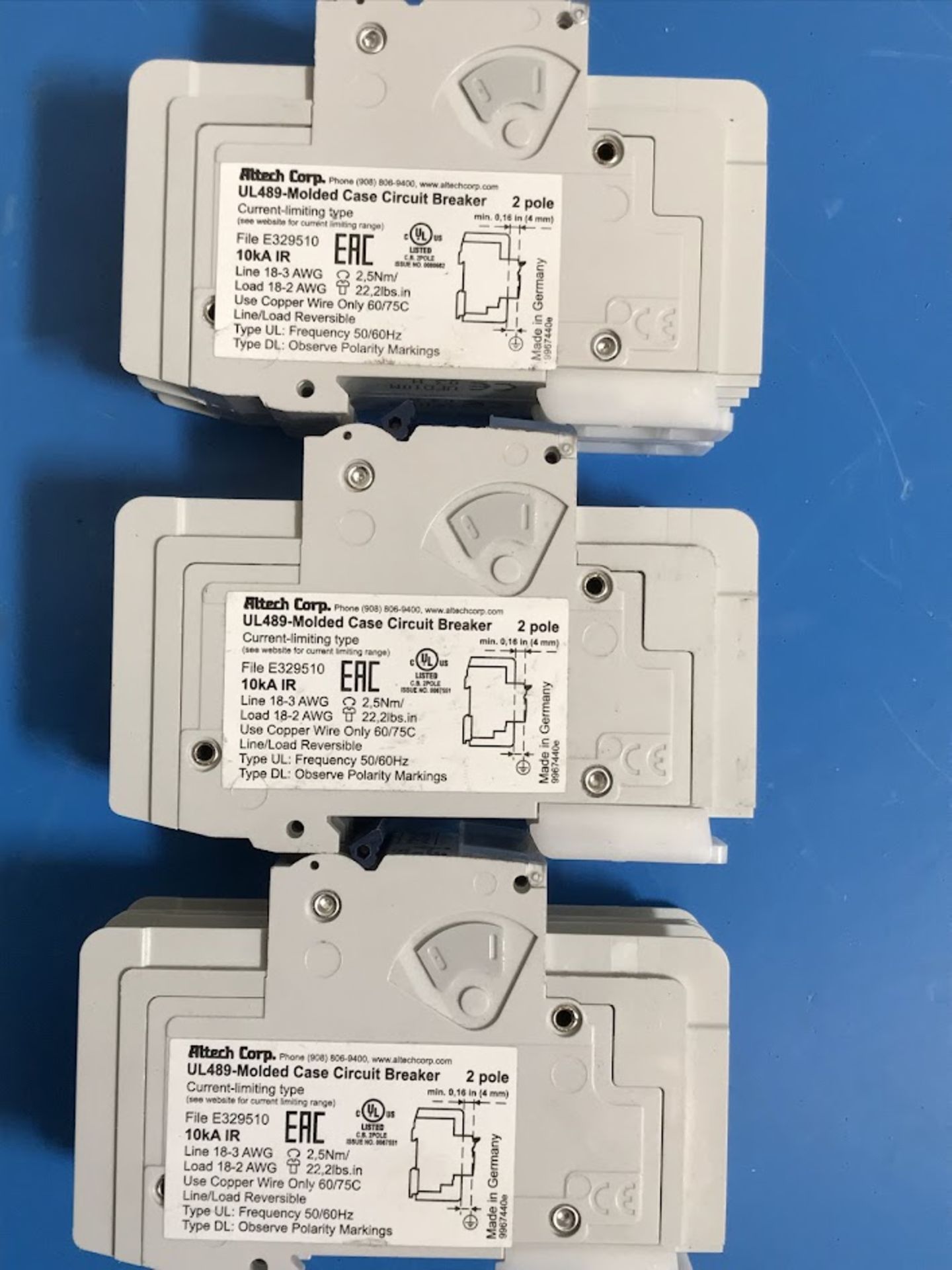 Altech ABL DT0 Circuit Breaker, 2 Pole, 10A, 240V, Case MCCB / Lot - Image 7 of 9