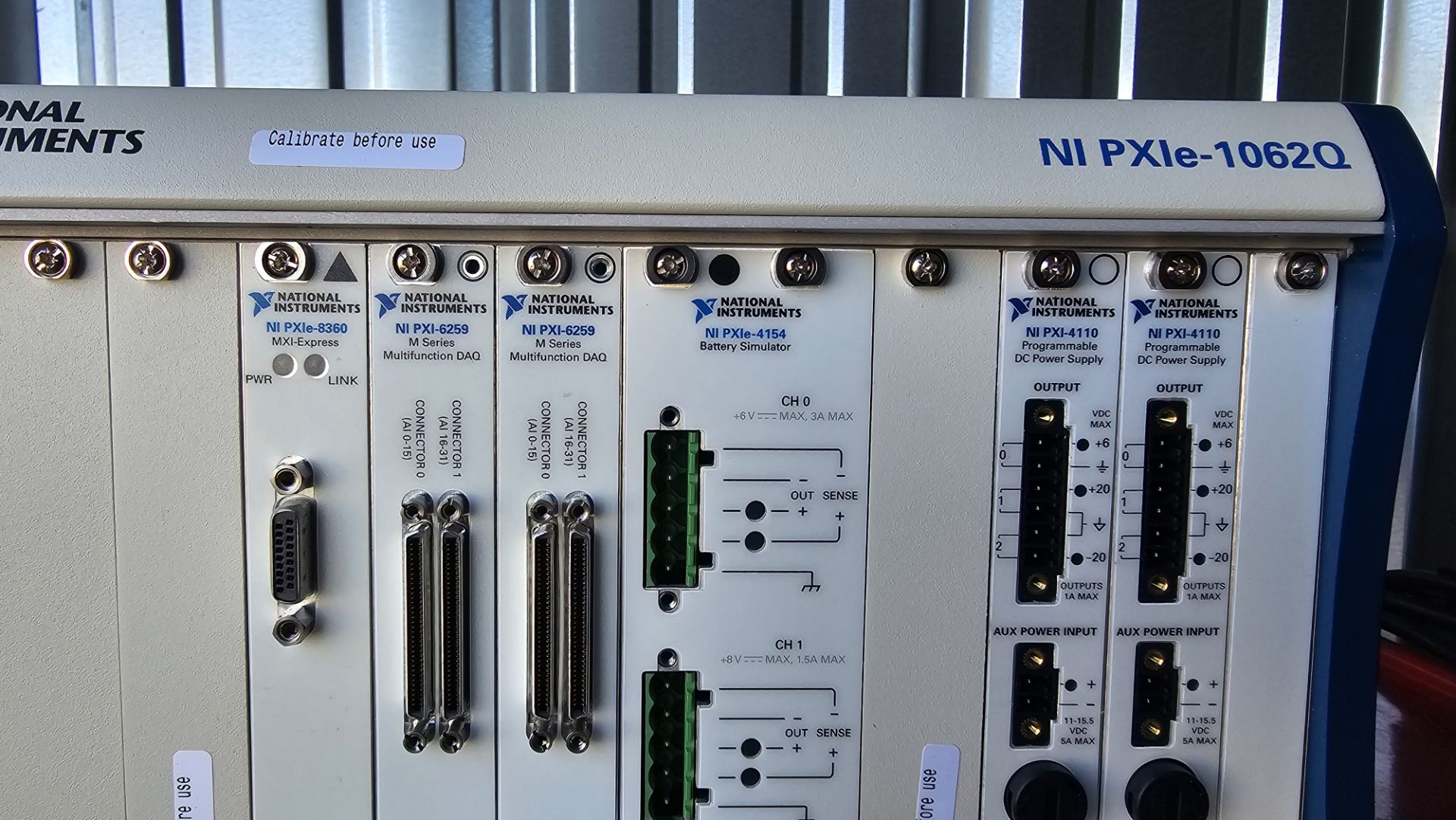 NI PXIe-1062Q Chassis with PXIe-8360, PXI-6259, PXIe-4154, PXI-4110 Modules - Image 11 of 15