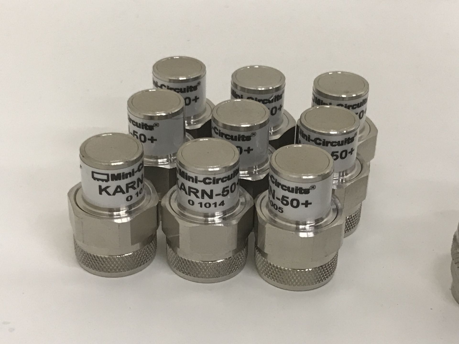 Lot of 9 Mini-Circuits KARN-50+ RF Adapters 50? N-Type Connectors