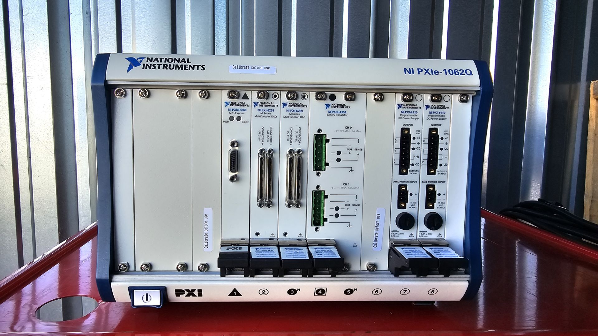 NI PXIe-1062Q Chassis with PXIe-8360, PXI-6259, PXIe-4154, PXI-4110 Modules - Image 10 of 15