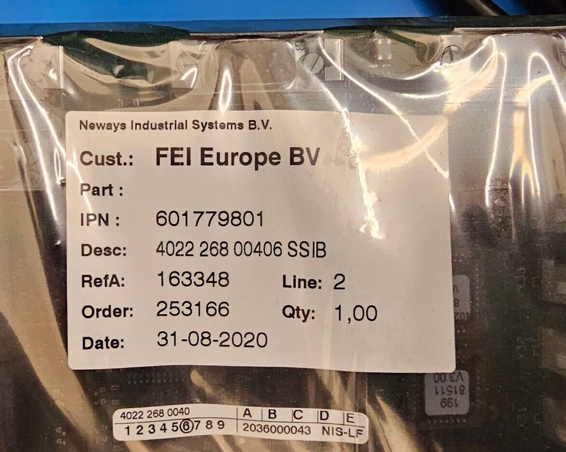 FEI Europe SEM Microscope Board IPN: 601779801, SSIB RefA: 163348